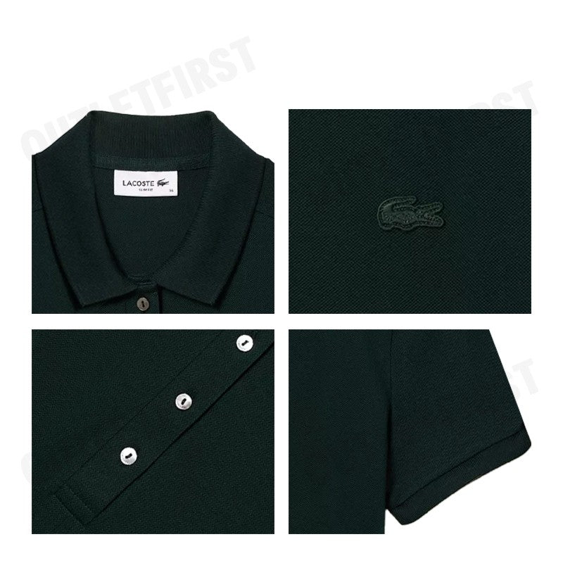 LACOSTE รุ่น WOMEN'S LACOSTE SLIM FIT STRETCH COTTON STRIPED POLO CODE: EF5473 10 YZP เดรสโปโลหญิง เดรสแขนสั้น เดรสคอปก