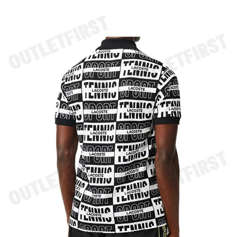 LACOSTE รุ่น ORIGINAL L.12.12 TWO TONE BADGE PRINT POLO SHIRT CODE: PH2057 10 001 เสื้อโปโล เสื้อโปโลแขนสั้น