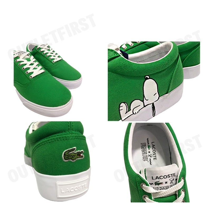 LACOSTE รุ่น JUNIORS' JUMP SERVE LACE CANVAS LACOSTE X PEANUTS TRAINERS CODE: 7-42CUJ00041R7 รองเท้าผ้าใบ รองเท้า