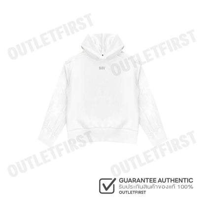 DKNY รุ่น ORGANZA SLEEVE CROP HOODIE CODE: P4BHSWSH IVY เสื้อครอปแขนยาว เสื้อครอปผู้หญิง เสื้อครอปมีฮู้ด