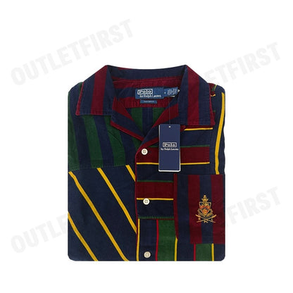 POLO RALPH LAUREN รุ่น  CLASSIC FIT PATCHWORK CORDUROY SHIRT CODE : 710916664001 เสื้อสเวตเชิ้ต เสื้อผู้ชาย เสื้อคอปก