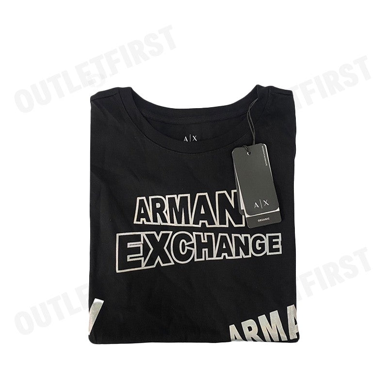 ARMANI EXCHANGE รุ่น  WOMEN'S PASSWORD PRINT ROUND NECK REGULAR FIT SHIRT CODE: 3RYTBD YJCHZ เสื้อยืดคอกลม  เสื้อผู้หญิง