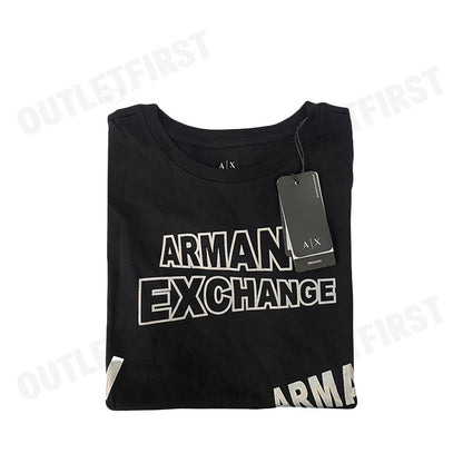 ARMANI EXCHANGE รุ่น  WOMEN'S PASSWORD PRINT ROUND NECK REGULAR FIT SHIRT CODE: 3RYTBD YJCHZ เสื้อยืดคอกลม  เสื้อผู้หญิง