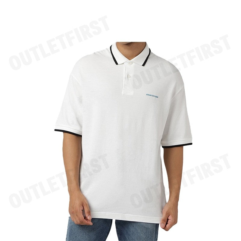 ARMANI EXCHANGE รุ่น  OVER FIT COTTON PIQUÉ LOGO POLO SHIRT CODE: 6RZFLK ZJM5Z 1116 เสื้อโปโล เสื้อโปโลชาย เสื้อผู้ชาย