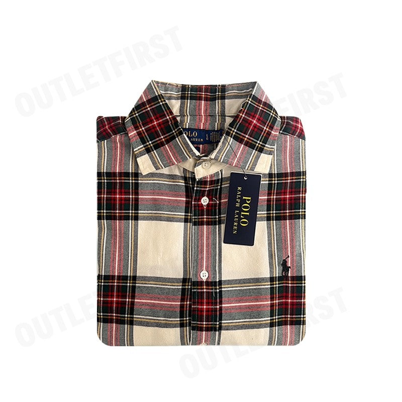 POLO RALPH LAUREN รุ่น  CLASSIC FIT PLAID COTTON SHIRT CODE: 211860635005 เสื้อเชิ้ตแขนยาว เสื้อผู้หญิง เสื้อแขนยาว