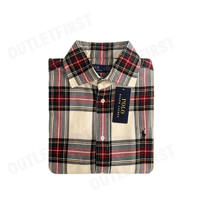 POLO RALPH LAUREN รุ่น  CLASSIC FIT PLAID COTTON SHIRT CODE: 211860635005 เสื้อเชิ้ตแขนยาว เสื้อผู้หญิง เสื้อแขนยาว
