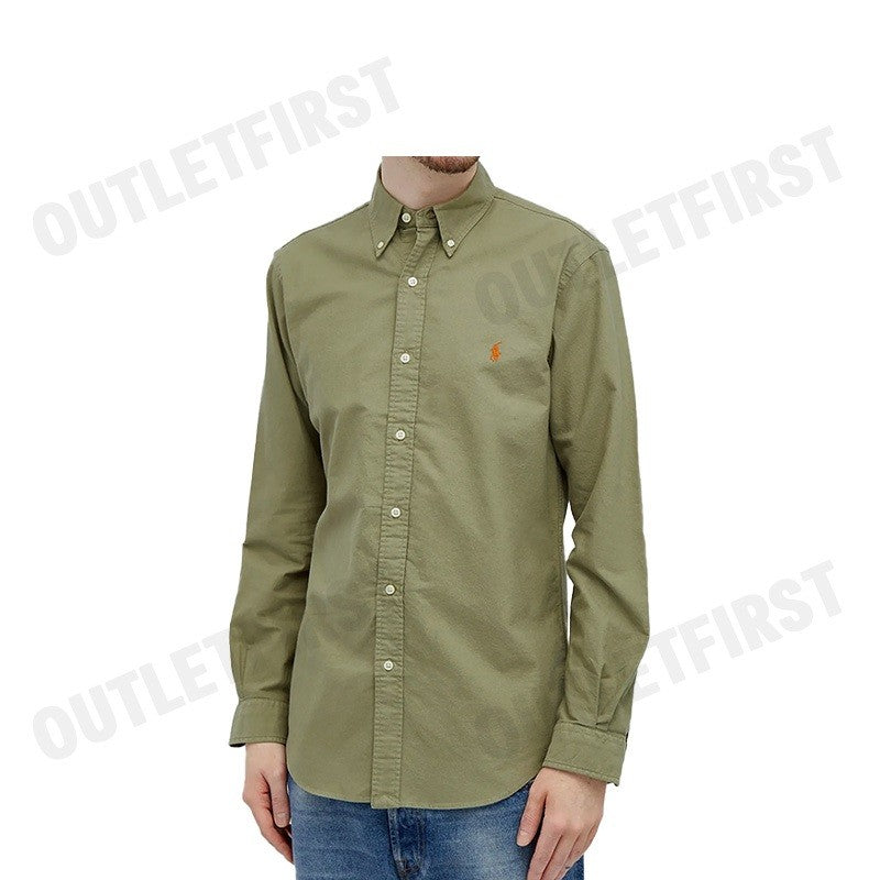 POLO RALPH LAUREN รุ่น  CLASSIC FIT GARMENT-DYED OXFORD SHIRT CODE: 710937403001 เสื้อเชิ้ตแขนยาว เสื้อผู้ชาย เสื้อเชิ๊ต
