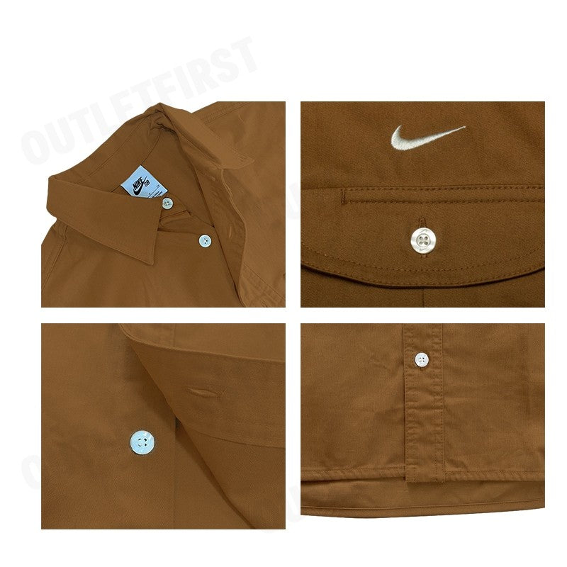 NIKE รุ่น NIKE SB SHORT-SLEEVE WOVEN SKATE CODE: DV9076 270 เสื้อเชิ้ตแขนสั้น เสื้อเชิ้ตผู้ชาย เสื้อเชิ้ต