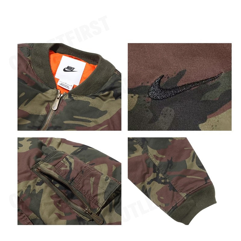 NIKE รุ่น LIFE MEN'S WOVEN MA1 FLIGHT JACKET CODE: FB7592 222 เสื้อโค้ทแจ็คเก็ต เสื้อแจ็คเก็ตแขนยาว เสื้อโค้ท