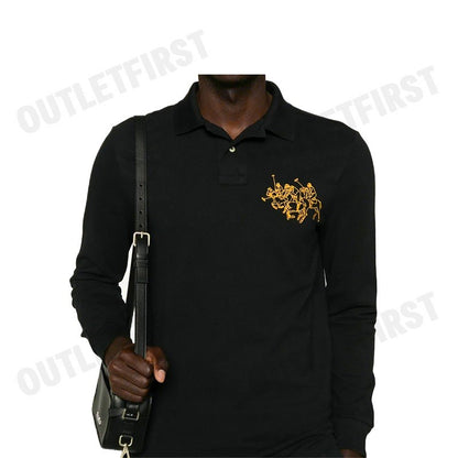 POLO RALPH LAUREN รุ่น LUNAR NEW YEAR TRIPLE-PONY POLO SHIRT CODE: 710926123001 เสื้อโปโลแขนยาว เสื้อโปโลผู้ชาย