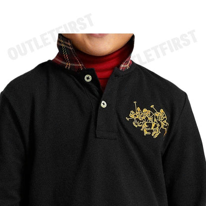 POLO RALPH LAUREN รุ่น LUNAR NEW YEAR TRIPLE-PONY POLO SHIRT CODE: 710926123001 เสื้อโปโลแขนยาว เสื้อโปโลผู้ชาย