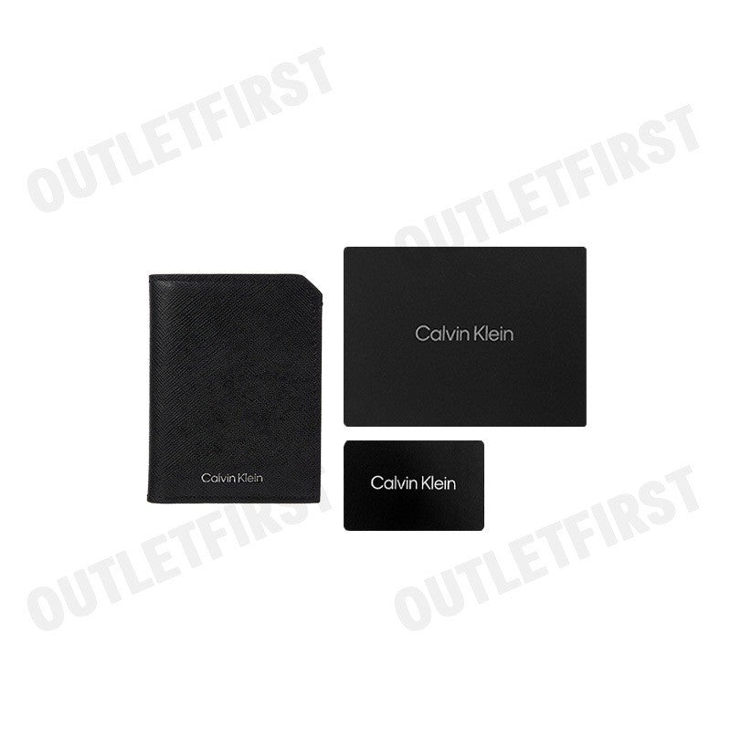 CALVIN KLEIN รุ่น UNISEX MATTE SAFFIANO COMPACT WALLET CODE: 40W0932 BAE กระเป๋าสตางค์ กระเป๋าใส่ธนบัตร กระเป๋าใส่การ์ด
