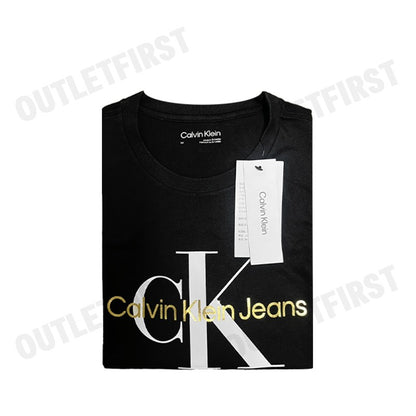 CALVIN KLEIN JEANS รุ่น MONOGRAM GOLD LOGO T-SHIRT CODE: 40BC839 BAE เสื้อยืดคอกลม เสื้อยืดผู้ชาย เสื้อยืดแขนสั้น