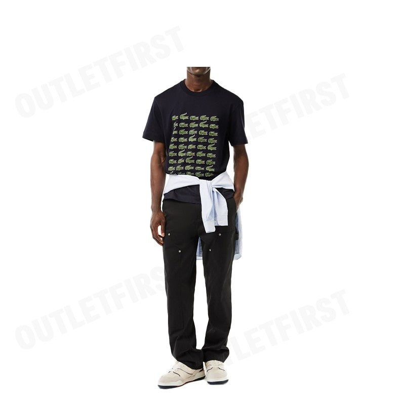 LACOSTE รุ่น COTTON CROCODILE PRINT T-SHIRT CODE: TH6388 10 HDE เสื้อยืดคอกลม เสื้อยืดแขนสั้น เสื้อยืด