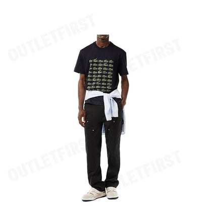 LACOSTE รุ่น COTTON CROCODILE PRINT T-SHIRT CODE: TH6388 10 HDE เสื้อยืดคอกลม เสื้อยืดแขนสั้น เสื้อยืด