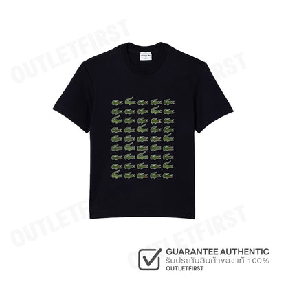 LACOSTE รุ่น COTTON CROCODILE PRINT T-SHIRT CODE: TH6388 10 HDE เสื้อยืดคอกลม เสื้อยืดแขนสั้น เสื้อยืด