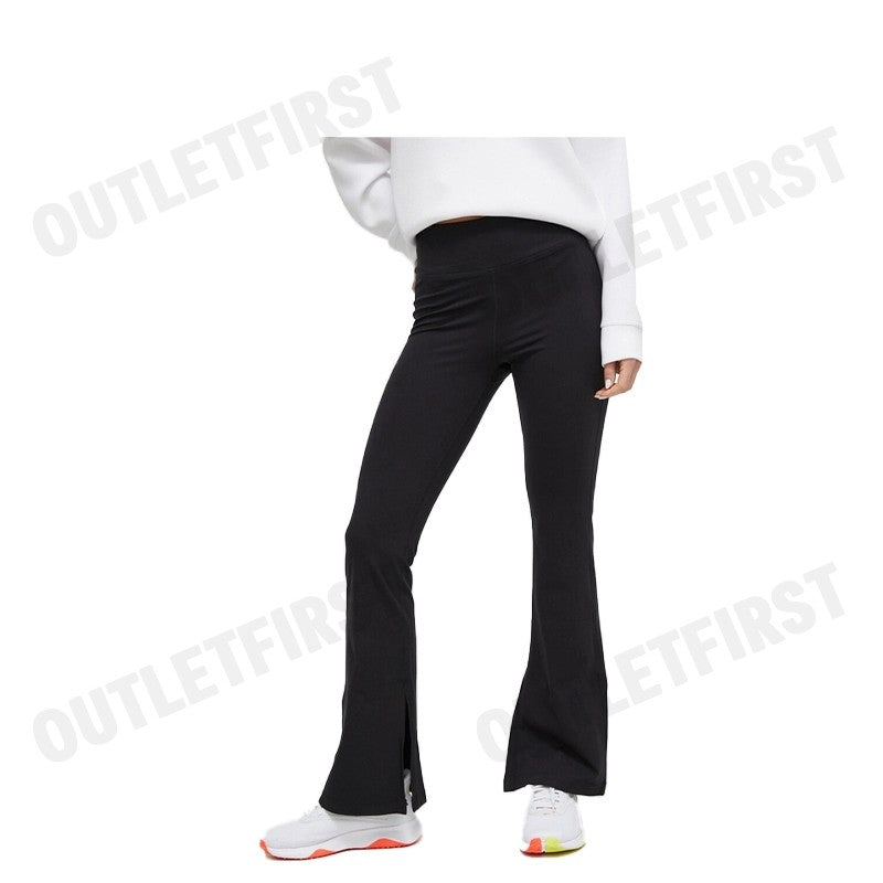 DKNY SPORT รุ่น BALANCE COMPRESSION HIGH WAIST FLARE TIGHT WITH SLIT CODE: DP3P3387 BLK กางเกงออกกำลังกาย กางเกงผู้หญิง