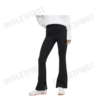 DKNY SPORT รุ่น BALANCE COMPRESSION HIGH WAIST FLARE TIGHT WITH SLIT CODE: DP3P3387 BLK กางเกงออกกำลังกาย กางเกงผู้หญิง