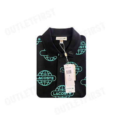 LACOSTE รุ่น GLOBE PRINT LACOSTE MOVEMENT POLO SHIRT CODE: PH6241 10 QPI เสื้อโปโล เสื้อโปโลแขนสั้น เสื้อโปโลคอปก