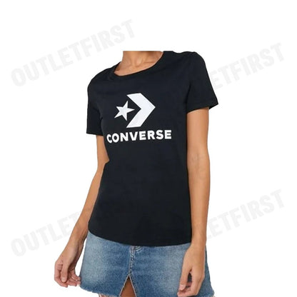 CONVERSE รุ่น  BOOSTED STAR CHEVRON TEE CODE: 10018569 A02 เสื้อยืดคอกลม เสื้อผู้หญิง เสื้อยืด