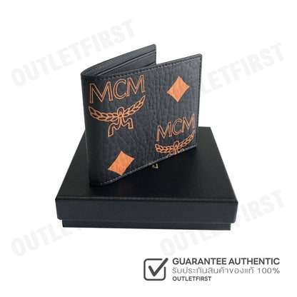 MCM รุ่น  BIFOLD WALLET IN MAXI VISETOS CODE: MXS DATA01 BK001 กระเป๋าสตางค์ใบสั้น กระเป๋าสตางค์ กระเป๋า