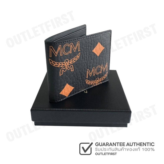 MCM รุ่น  BIFOLD WALLET IN MAXI VISETOS CODE: MXS DATA01 BK001 กระเป๋าสตางค์ใบสั้น กระเป๋าสตางค์ กระเป๋า