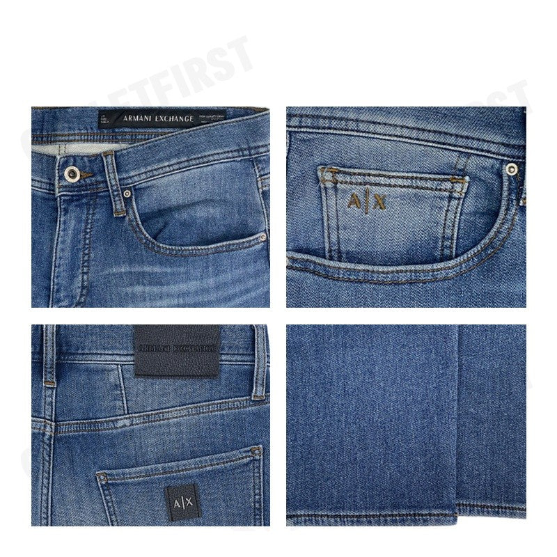 ARMANI EXCHANGE รุ่น SLIM FIT J13 JEANS MEN'S DENIM TROUSERS CODE:6RZJ13 Z1TTZ กางเกงยีนส์ผู้ชาย กางเกงขายาว กางเกงยีนส์