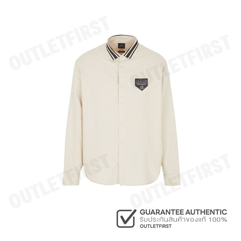 ARMANI EXCHANGE รุ่น  LOOSE FIT FLANNEL SHIRT WITH SNAP BUTTONS CODE: 6RZC22 ZNXWZ 1934 เสื้อเชิ้ตแขนยาว เสื้อผู้ชาย