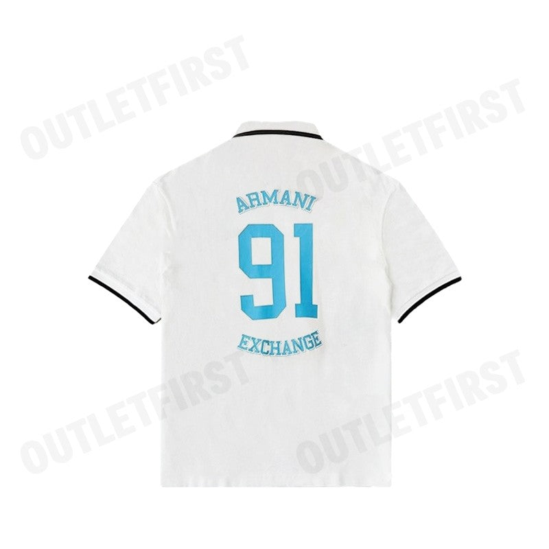 ARMANI EXCHANGE รุ่น  OVER FIT COTTON PIQUÉ LOGO POLO SHIRT CODE: 6RZFLK ZJM5Z 1116 เสื้อโปโล เสื้อโปโลชาย เสื้อผู้ชาย