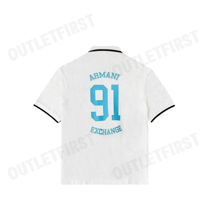 ARMANI EXCHANGE รุ่น  OVER FIT COTTON PIQUÉ LOGO POLO SHIRT CODE: 6RZFLK ZJM5Z 1116 เสื้อโปโล เสื้อโปโลชาย เสื้อผู้ชาย
