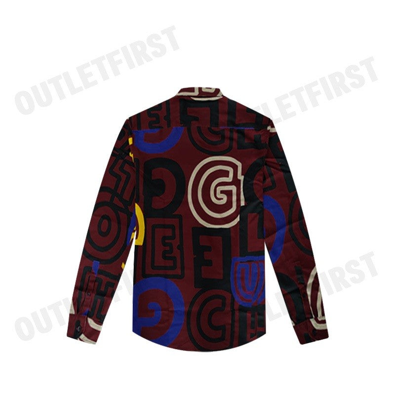 GUY LAROCHE รุ่น  MEN'S PRINTED SLIM FIT SHIRT LONG SLEEVES CODE: DAC7201S4MR เสื้อเชิ้ตแขนยาวชาย เสื้อผู้ชาย เสื้อเชิ๊ต