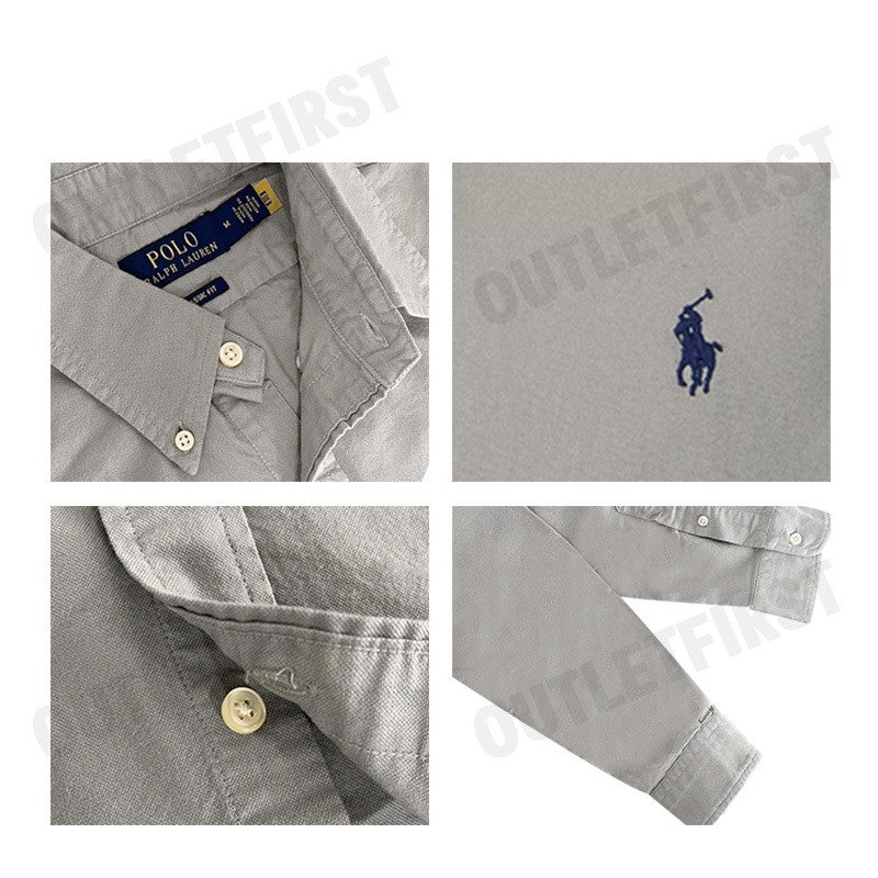 POLO RALPH LAUREN รุ่น  CLASSIC FIT GARMENT-DYED OXFORD SHIRT CODE: 710852165009 เสื้อเชิ้ต เสื้อผู้ชาย เสื้อเชิ้ตแขนยาว