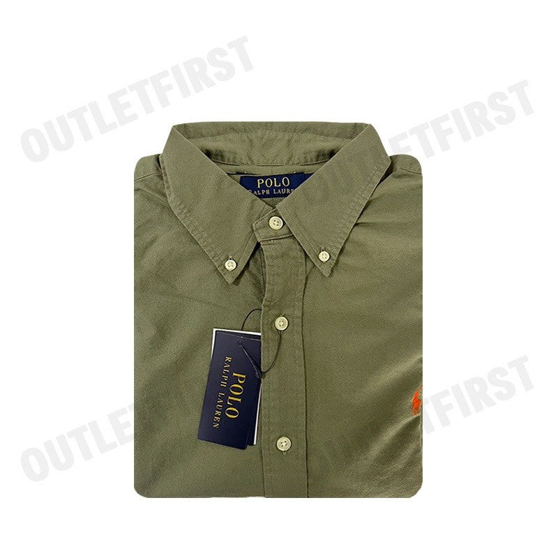 POLO RALPH LAUREN รุ่น  CLASSIC FIT GARMENT-DYED OXFORD SHIRT CODE: 710937403001 เสื้อเชิ้ตแขนยาว เสื้อผู้ชาย เสื้อเชิ๊ต