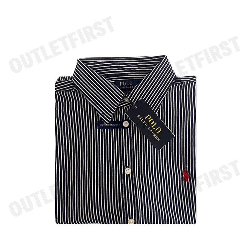 POLO RALPH LAUREN รุ่น  STRIPED LONG-SLEEVE SHIRT CODE: 211633498007 เสื้อเชิ้ตแขนยาว เสื้อผู้หญิง เสื้อเชิ๊ต
