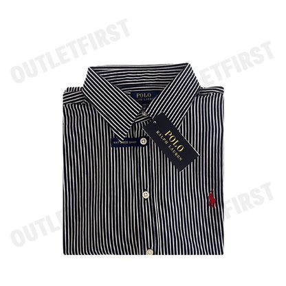POLO RALPH LAUREN รุ่น  STRIPED LONG-SLEEVE SHIRT CODE: 211633498007 เสื้อเชิ้ตแขนยาว เสื้อผู้หญิง เสื้อเชิ๊ต