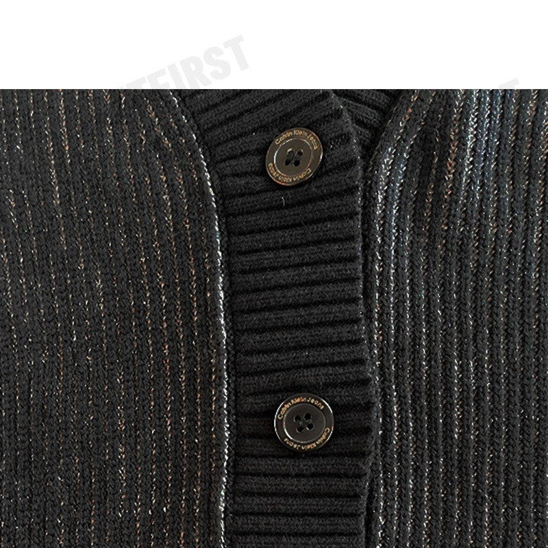 CALVIN KLEIN JEANS รุ่น SHAKER STITCH CARDIGAN SWEATER CODE: J222861 BEH เสื้อคาร์ดิแกน เสื้อแขนยาว เสื้อแขนยาวผู้หญิง