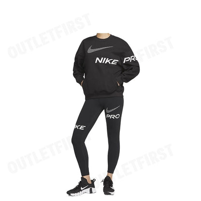 NIKE รุ่น DRI-FIT GET FIT WOMEN'S FRENCH TERRY GRAPHIC CREW-NECK SWEATSHIRT CODE: DX0075 010 เสื้อสเวตเตอร์แขนยาว