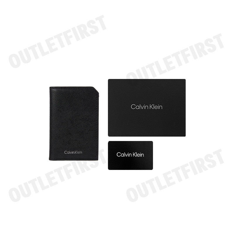 CALVIN KLEIN รุ่น UNISEX MATTE SAFFIANO COMPACT CARD WALLET CODE: 40W0501 BAE กระเป๋าใส่การ์ด กระเป๋าใส่บัตร กระเป๋า
