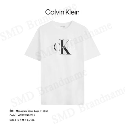 CALVIN KLEIN JEANS รุ่น MONOGRAM GOLD LOGO T-SHIRT CODE: 40BC839 YAA เสื้อยืดคอกลม เสื้อยืดแขนสั้น เสื้อยืดคอกลมผู้ชาย