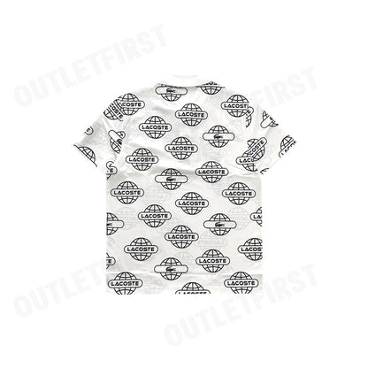LACOSTE รุ่น GLOBE PRINT LACOSTE MOVEMENT POLO SHIRT CODE: PH6241 10 AU8 เสื้อโปโล เสื้อโปโลแขนสั้น เสื้อโปโลผู้ชาย