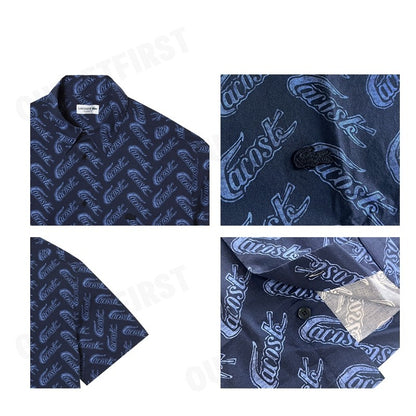 LACOSTE รุ่น MEN'S LACOSTE SHORT SLEEVE VINTAGE PRINT SHIRT CODE: CH5793 10 F65 เสื้อเชิ้ต เสื้อเชิ้ตผู้ชาย