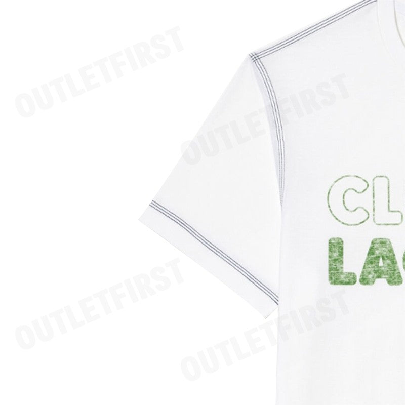 LACOSTE รุ่น MEN'S LACOSTE VINTAGE PRINT ORGANIC COTTON T-SHIRT CODE: TH5440 10 001 เสื้อยืดคอกลม เสื้อยืดแขนสั้นผู้ชาย