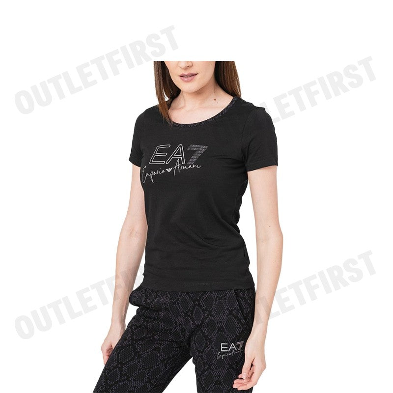 EMPORIO ARMANI รุ่น EA7 LOGO PRINT T-SHIRT CODE: 6RTT06 TJQDZ 1200 เสื้อยืด เสื้อยืดแขนสั้น เสื้อยืดคอกลมผู้หญิง