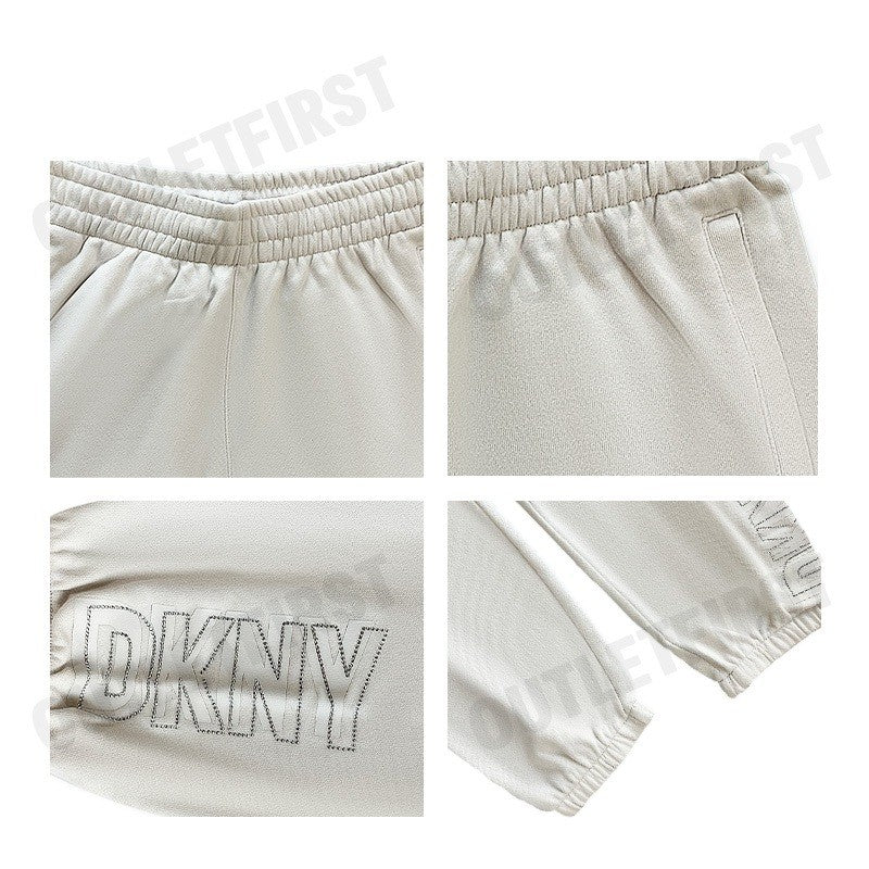 DKNY SPORT รุ่น RHINESTONE LAYERED OUTLINE SWEATPANTS CODE: DP4P3394 SAN กางเกงลำลองขายาว กางเกงคาร์โก้ กางเกงผู้หญิง