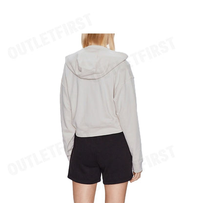 DKNY SPORT รุ่น METALLIC BUBBLE LOGO FULL ZIP HOODIE CODE: DP3J9279 SAN เสื้อแขนยาว เสื้อครอป เสื้อฮู้ด