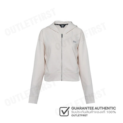 DKNY SPORT รุ่น METALLIC BUBBLE LOGO FULL ZIP HOODIE CODE: DP3J9279 SAN เสื้อแขนยาว เสื้อครอป เสื้อฮู้ด