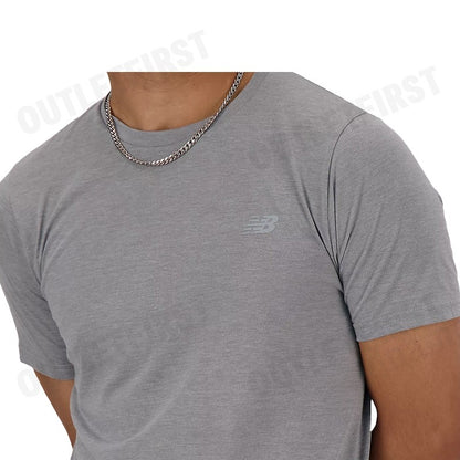 NEW BALANCE รุ่น  SPORT ESSENTIALS HEATHERTEC T-SHIRT CODE: MT41070AGT เสื้อยืด เสื้อผู้ชาย เสื้อคอกลม