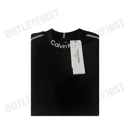 CALVIN KLEIN รุ่น  CROPPED MOCK NECK LOGO TOP CODE: 4WF3W326-001 เสื้อครอปแขนยาว เสื้อผู้หญิง เสื้อครอป