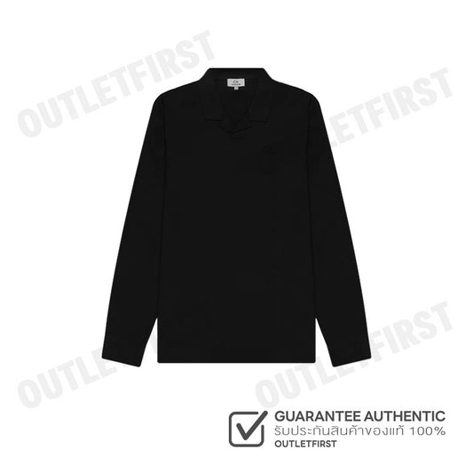 CK CALVIN KLEIN รุ่น  LIQUID TOUCH CREWNECK POLO SHIRT (BLACK) CODE: 0842K M728TC เสื้อโปโลชาย เสื้อโปโล เสื้อผู้ชาย