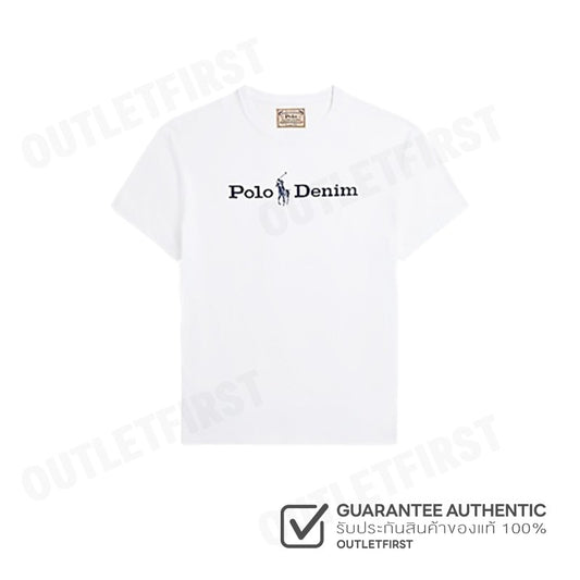POLO RALPH LAUREN รุ่น  GRAPHIC POLO DENIM COTTON TEE CODE: 710865496008 เสื้อยืดคอกลม เสื้อยืดแขนสั้น เสื้อยืดผู้ชาย